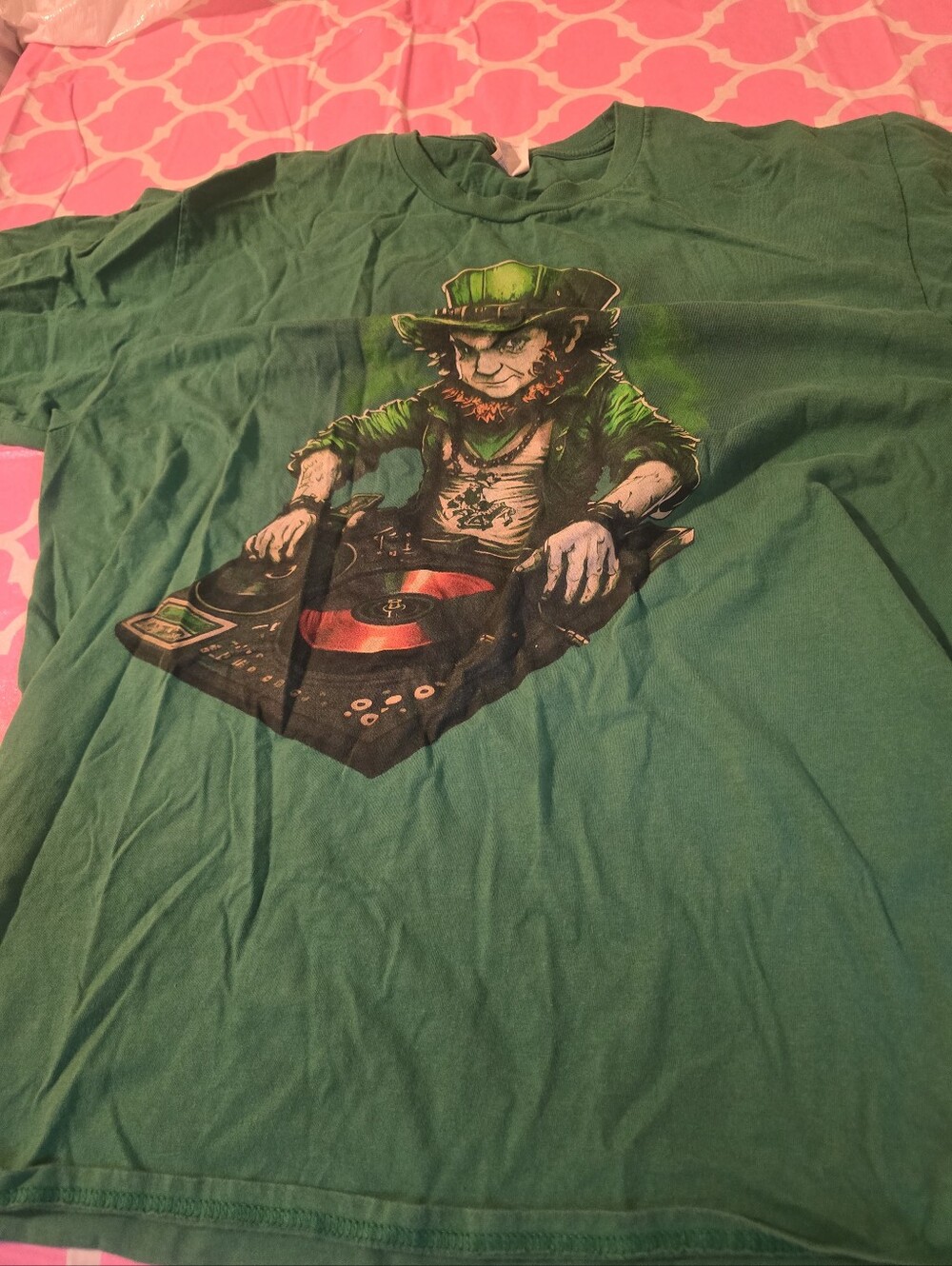 Port and Company Green Graphic Tee with Dark Print